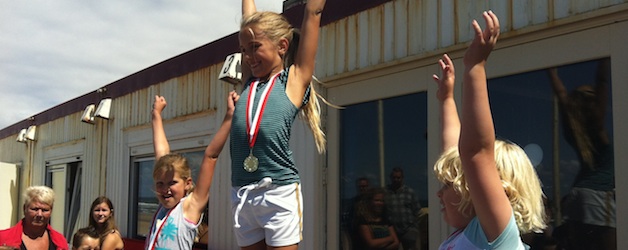 Atletiek winnaars op podium